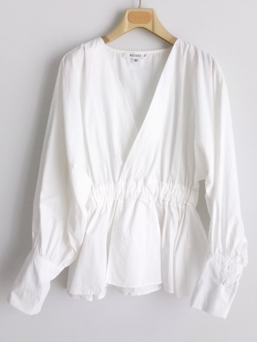 MISSGUIDED WOMEN'S TOP 100% COTTON BLOUSE WHITE Sz-6
